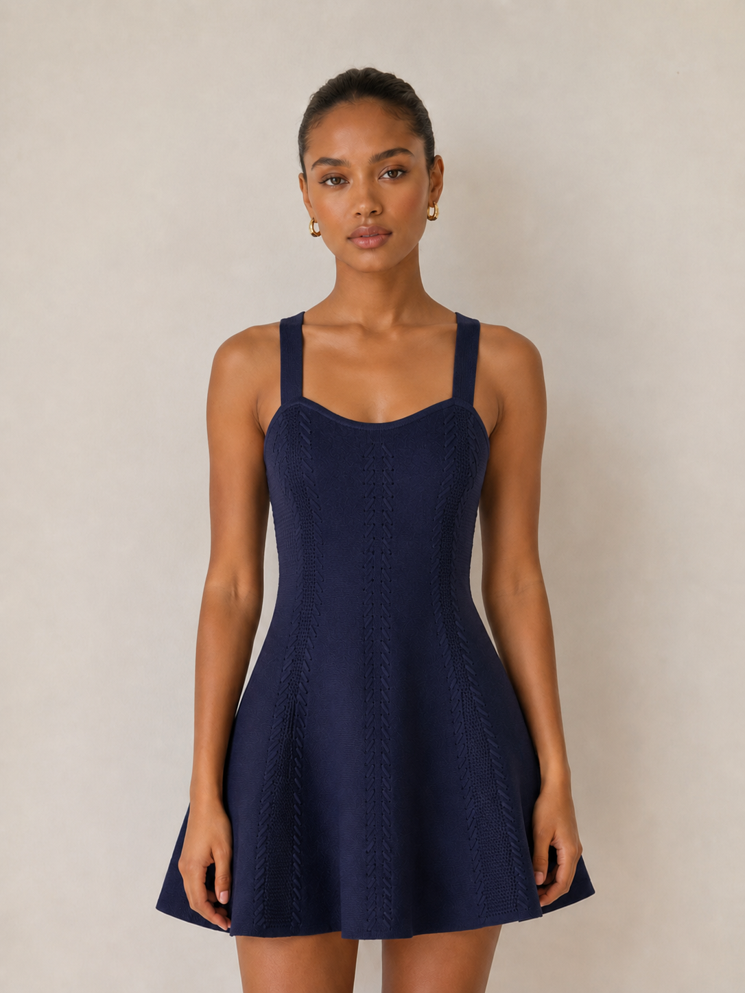Midnight blue dress & blouse set