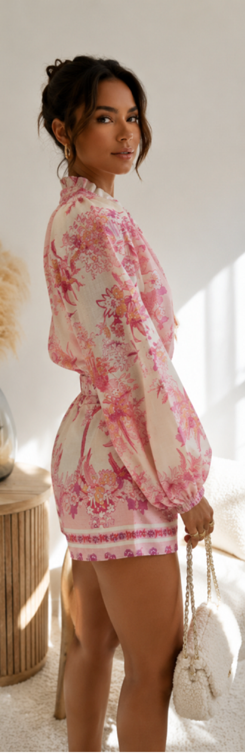 Pink blossom romper